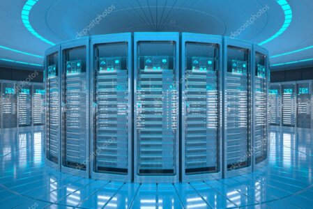 Blick in das Rechenzentrum mit Serverracks